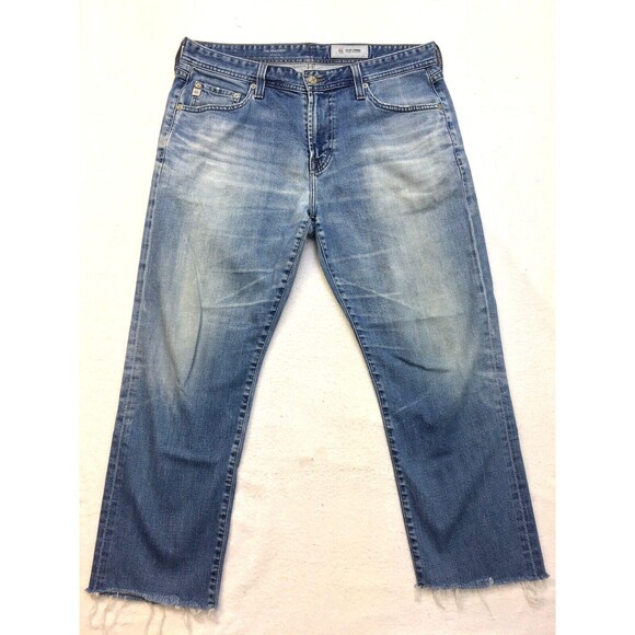 AG ADRIANO GOLDSCHMIED Graduate Jeans Women 33x26 Fray Ankle Light Wash Blue - Picture 1 of 16